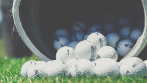 bucket of golf balls